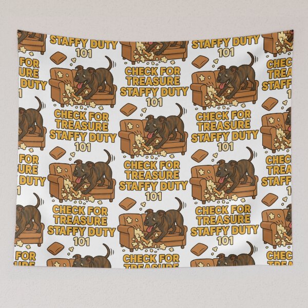 Item preview, Staffy Duty 101 Check for Treasure Funny Dog Design designed and sold by BestFriendTees.