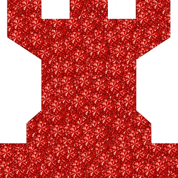 Artwork thumbnail, Red Rhinestone Chess Piece Rook by TheIconSmith