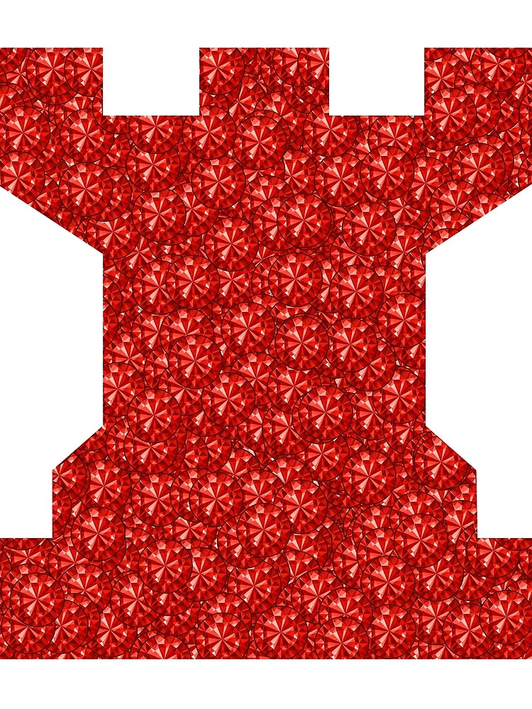 Thumbnail 3 of 3, Scarf, Red Rhinestone Chess Piece Rook designed and sold by TheIconSmith.