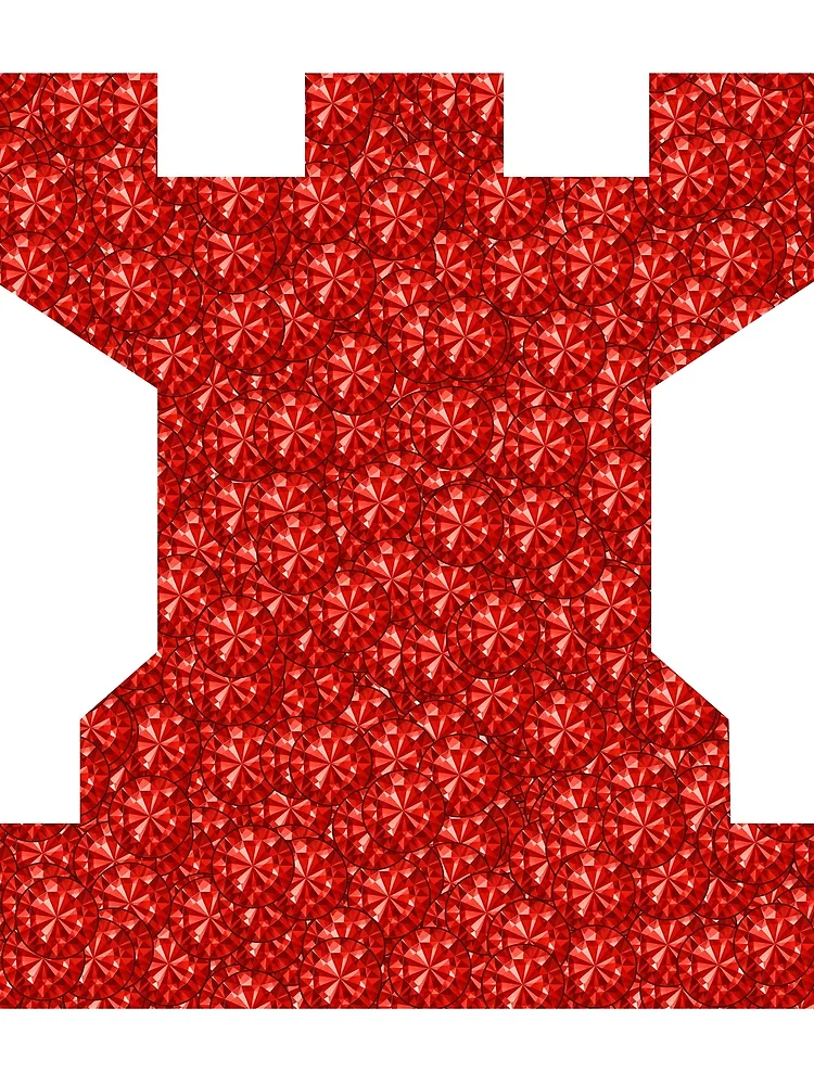 Thumbnail 3 of 3, Scarf, Red Rhinestone Chess Piece Rook designed and sold by TheIconSmith.
