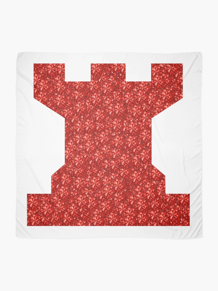 Thumbnail 2 of 3, Scarf, Red Rhinestone Chess Piece Rook designed and sold by TheIconSmith.