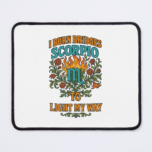 Item preview, Scorpio "Burn Bridges To Light My Way" Art Nouveau T-Shirt | Intense Zodiac Humor designed and sold by MySpiritTravels.
