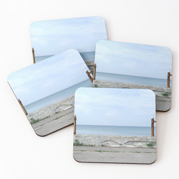 Item preview, Rusty Seaside Railing with Calm Sea Horizon designed and sold by printempstg.