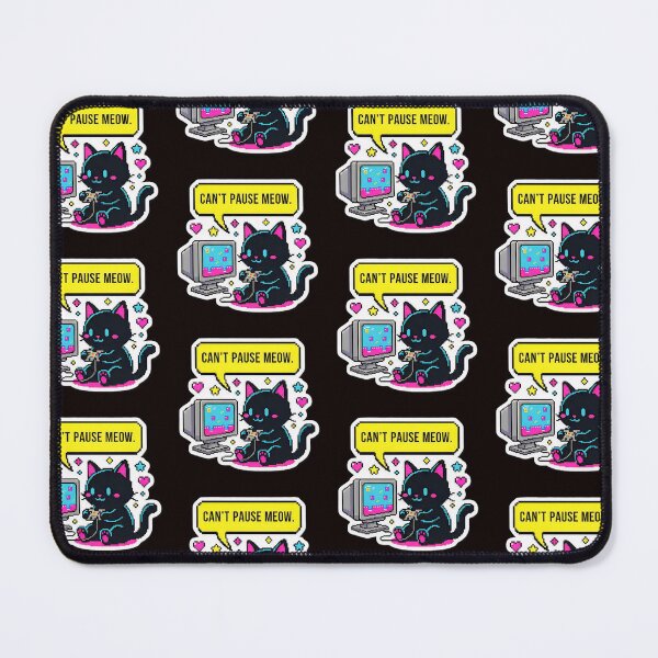 Item preview, Black Cat Gamer Pixel Art - Black Cat Retro 8-bit designed and sold by Omarupattern51.