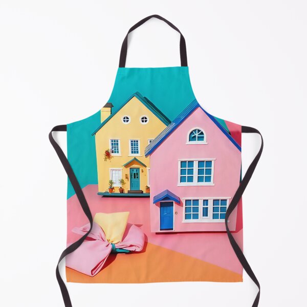 Item preview, Houses in Pink and Yellow with pink and yellow background designed and sold by MichelleSylvie.
