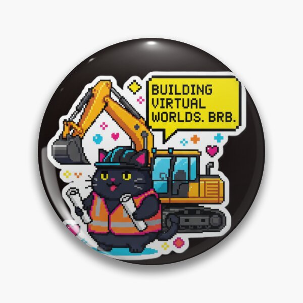 Item preview, Civil Engineer Cat Pixel Art - 8-bit Backhoe designed and sold by Omarupattern51.