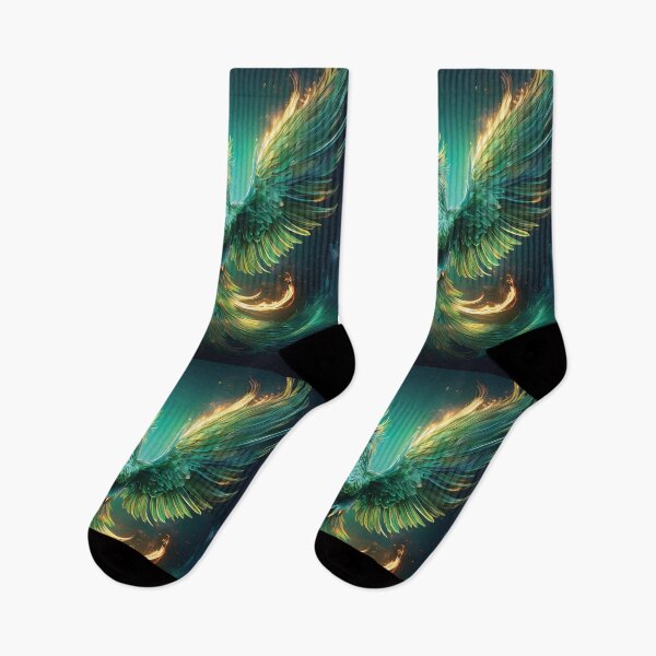 Item preview, Emerald Phoenix Rising with Fiery Wings designed and sold by MDKey DESIGN.