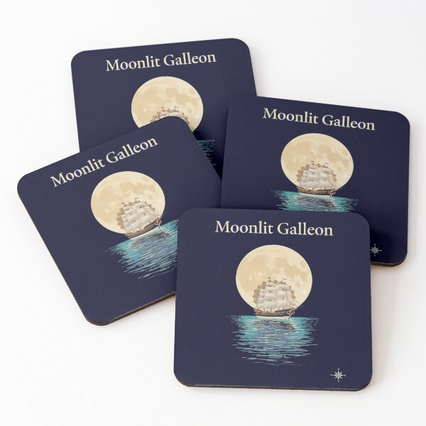 Item preview, Moonlit Galleon —Part of the Celestial Keel Collection — where history sails through dreams. designed and sold by Mythic Tide.