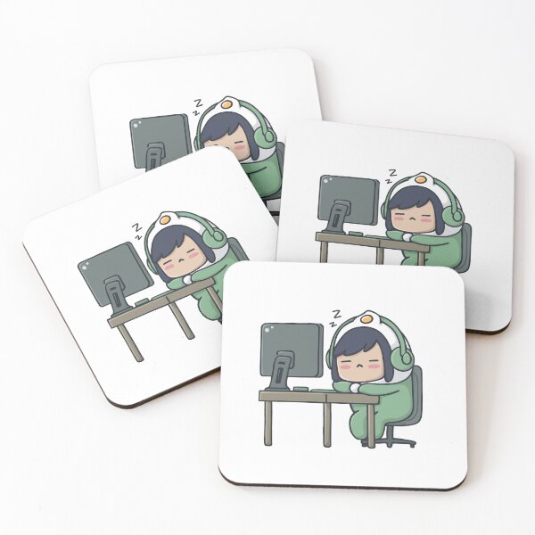 Item preview, Cute Gamer Sleeping at PC Sticker designed and sold by abicir.