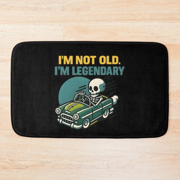 Item preview, I’m Not Old I’m Legendary Funny Skeleton Driving Vintage Car Retro Humor Design designed and sold by DrawHandArt.