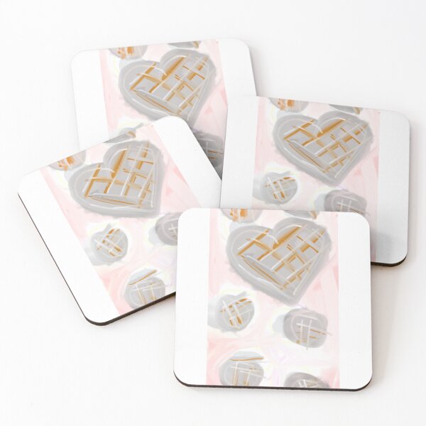 Item preview, Minimal grey and pink criss cross heart and dots designed and sold by SelbieLewella.