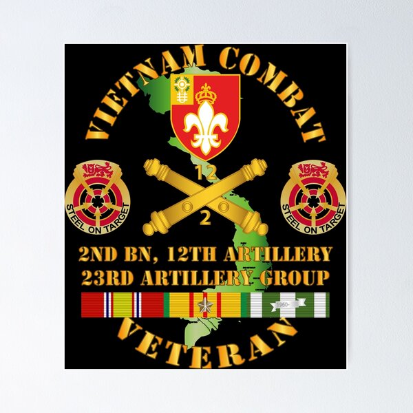 Item preview, Army - Vietnam Combat Vet w 2nd Bn 12th Artillery - 23rd Artillery Group w VN SVC designed and sold by Military Insignia Products.