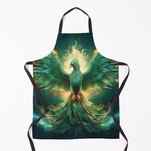 Item preview, Glowing Emerald Phoenix – Fantasy Bird of Fire and Rebirth designed and sold by MDKey DESIGN.