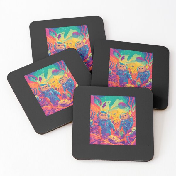 Item preview, Astronaut Cats Exploring Alien Landscape designed and sold by droneyfto.