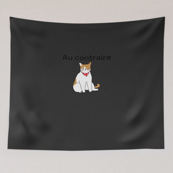 Aperçu de l'œuvre Au Contraire Funny Fat Cat Design en langue française créée et vendue par lgfhasrth.
