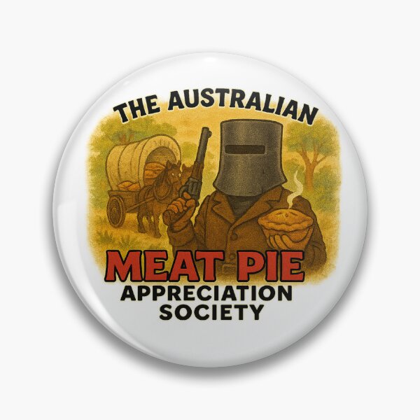 Item preview, Ned Kelly Bushranger – Classic Aussie Outlaw with Meat Pie designed and sold by The Australian Meat Pie Appreciation Society.