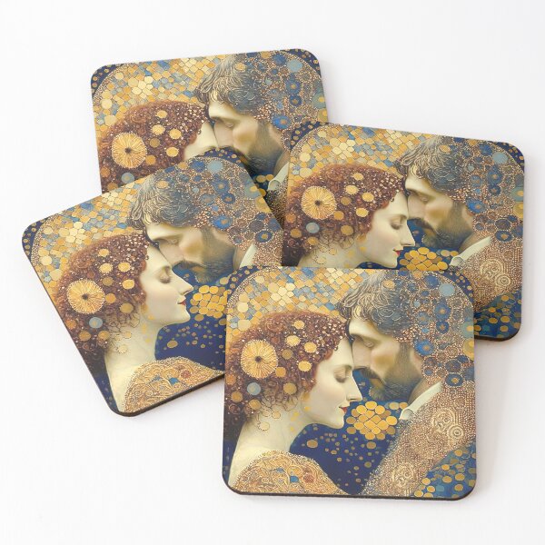 Item preview, Loving Couple Portrait Inspired By Gustav Klimt designed and sold by LanaGustavsson.