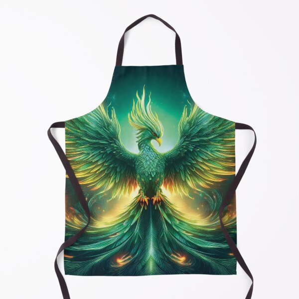 Item preview, Mystical Emerald Phoenix with Fiery Aura – Legendary Bird Artwork designed and sold by MDKey DESIGN.