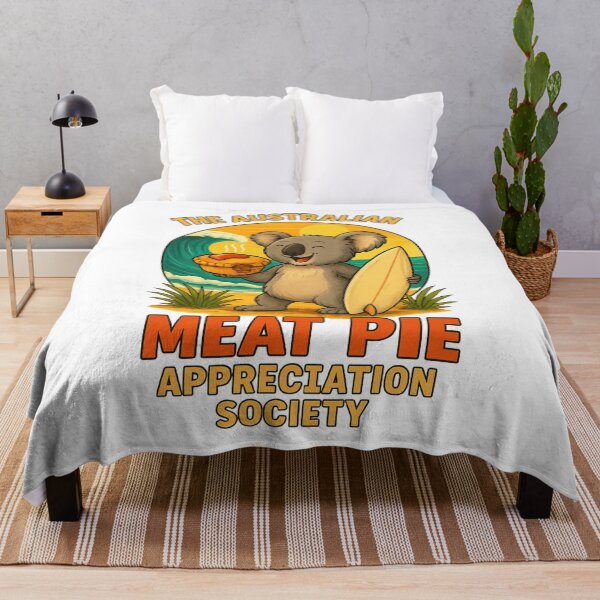 Item preview, Surfer Koala at the Beach – Meat Pie & Surfboard designed and sold by The Australian Meat Pie Appreciation Society.