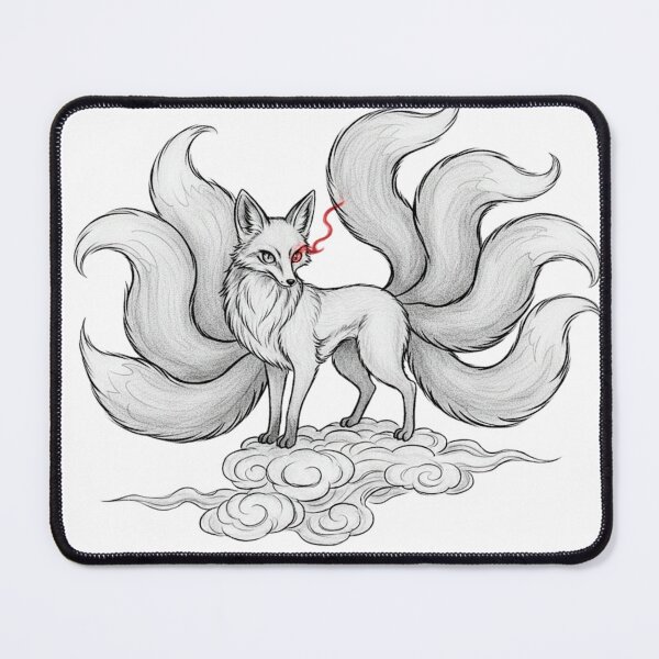 Item preview, Nine-Tailed Kitsune Mystical Fox Charcoal Anime designed and sold by JOSTH.
