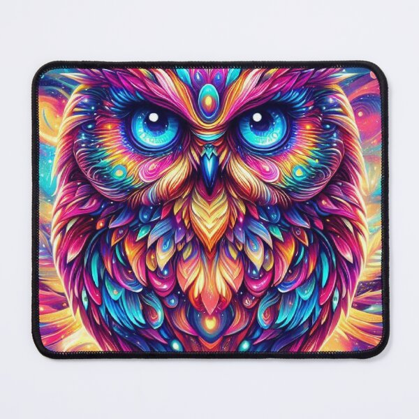 Item preview, Psychedelic Cosmic Owl – Neon Spirit of the Forest designed and sold by AspisArtworks.