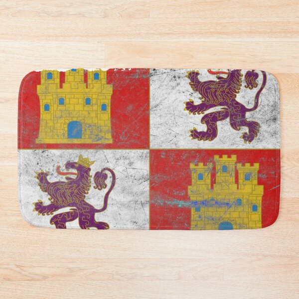 Item preview, Historical Castile and León Flag – Metal Texture Design designed and sold by RoyalMerchantShop.