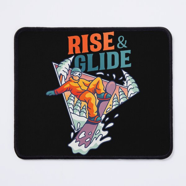 Item preview, Rise and Glide Retro Snowboard Adventure Graphic Design designed and sold by DrawHandArt.