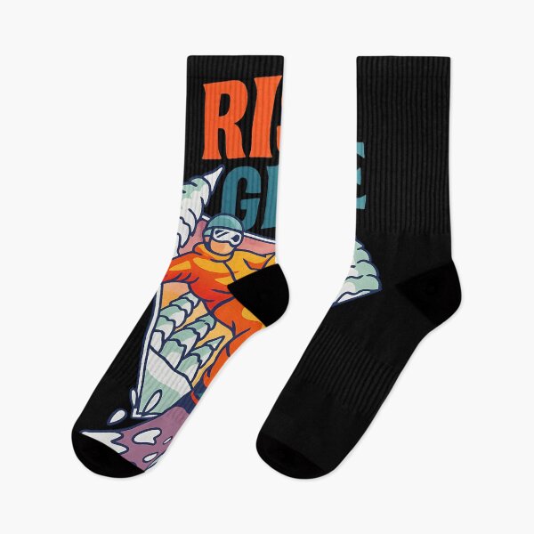 Item preview, Rise and Glide Retro Snowboard Adventure Graphic Design designed and sold by DrawHandArt.