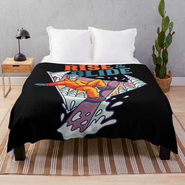 Item preview, Rise and Glide Retro Snowboard Adventure Graphic Design designed and sold by DrawHandArt.