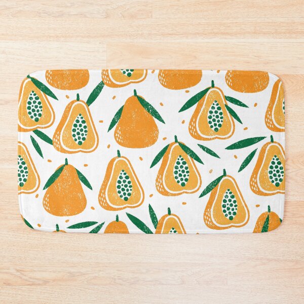 Item preview, Tropical Bloom — Papayas, Seeds, and Leaves Pattern designed and sold by NicolaZhukov.
