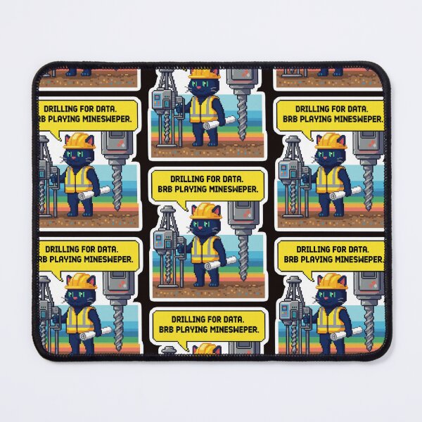 Item preview, Cat Drilling Engineer Pixel Art - 8-bit Drilling designed and sold by Omarupattern51.