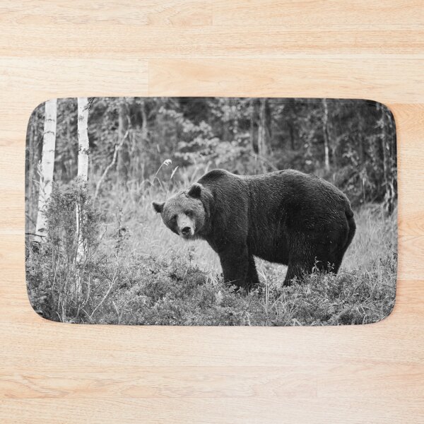 Item preview, Sideways. Brown bear 2025 bw designed and sold by Jouko Lehto Photography.