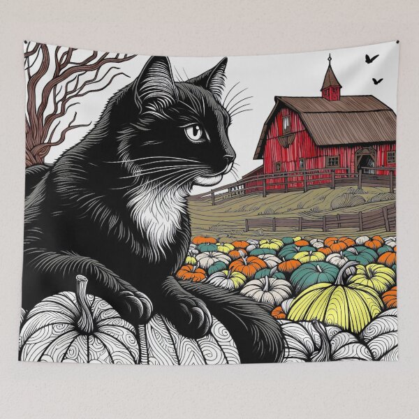 Item preview, Pumpkin Patch Black Cat – A Cozy Fall Art designed and sold by A Cozy Bundle.