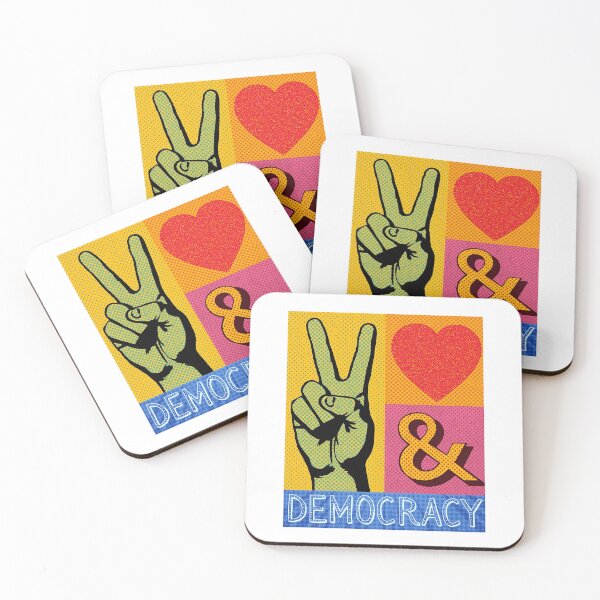 Item preview, Peace Love & Democracy – Pop Art Activist Design for Change Makers designed and sold by gillys.