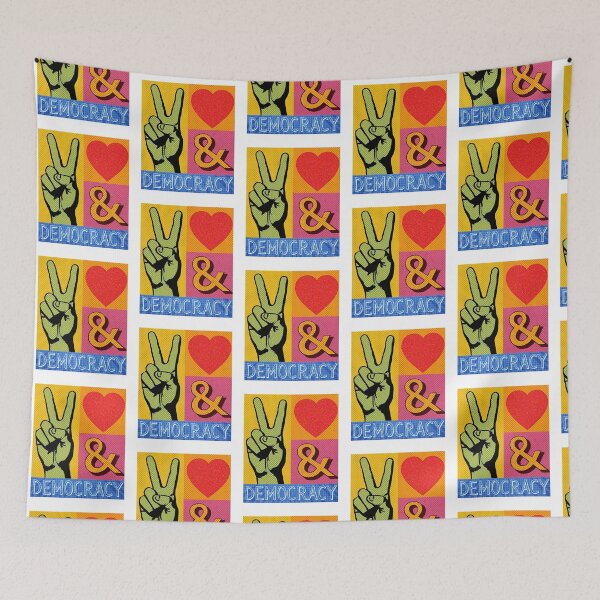 Item preview, Peace Love & Democracy – Pop Art Activist Design for Change Makers designed and sold by gillys.
