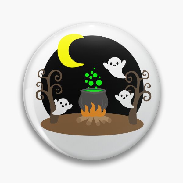 Item preview, Cute Ghosts Around the Witch's Cauldron at Night designed and sold by shinyjewel.