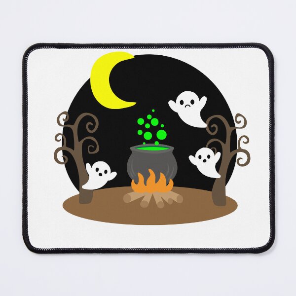 Item preview, Cute Ghosts Around the Witch's Cauldron at Night designed and sold by shinyjewel.