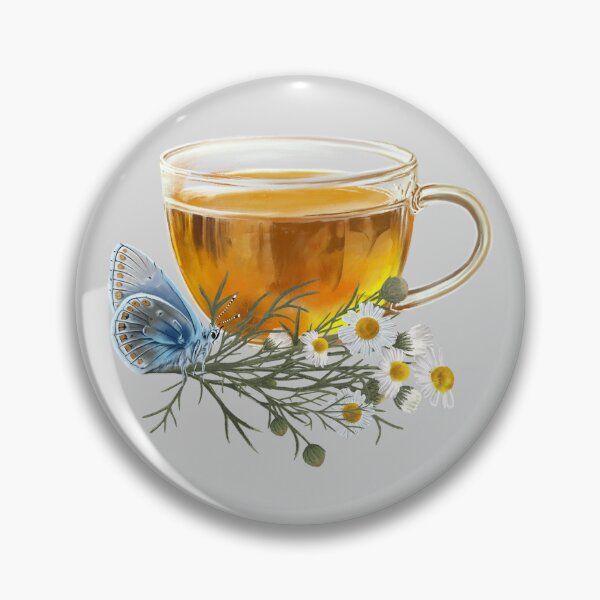 Item preview, Chamomile Tea and Common blue butterfly (Polyommatus icarus)  designed and sold by Art_By_Wing.