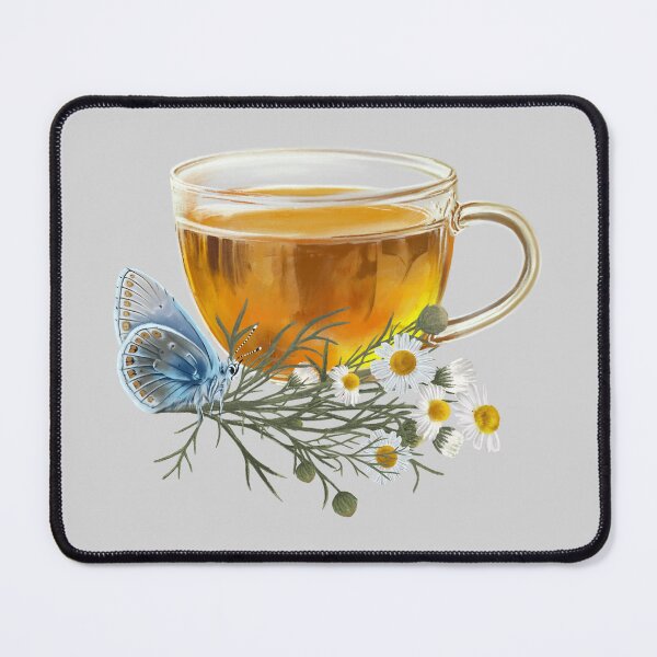 Item preview, Chamomile Tea and Common blue butterfly (Polyommatus icarus)  designed and sold by Art_By_Wing.