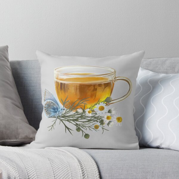 Item preview, Chamomile Tea and Common blue butterfly (Polyommatus icarus)  designed and sold by Art_By_Wing.