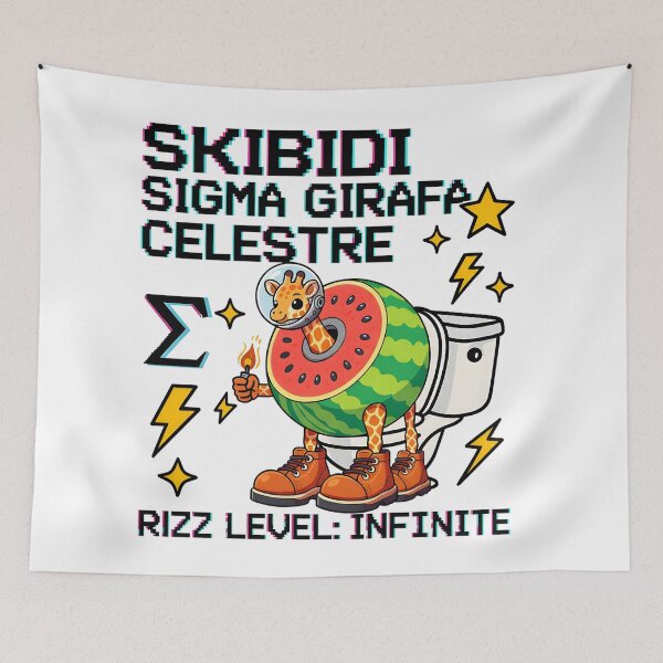 Item preview, Girafa Celestre Sigma Meme – Watermelon Toilet Rizz Art designed and sold by AnnDesignStudio.