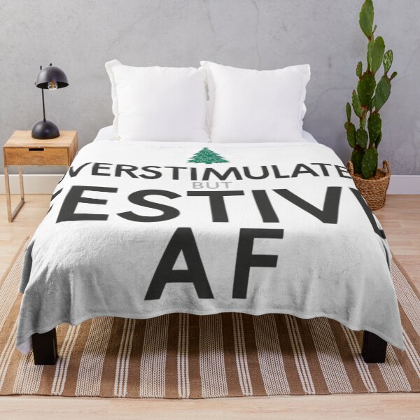 Item preview, Overstimulated But Festive AF – Funny Xmas Quote Design designed and sold by jelonkaa.