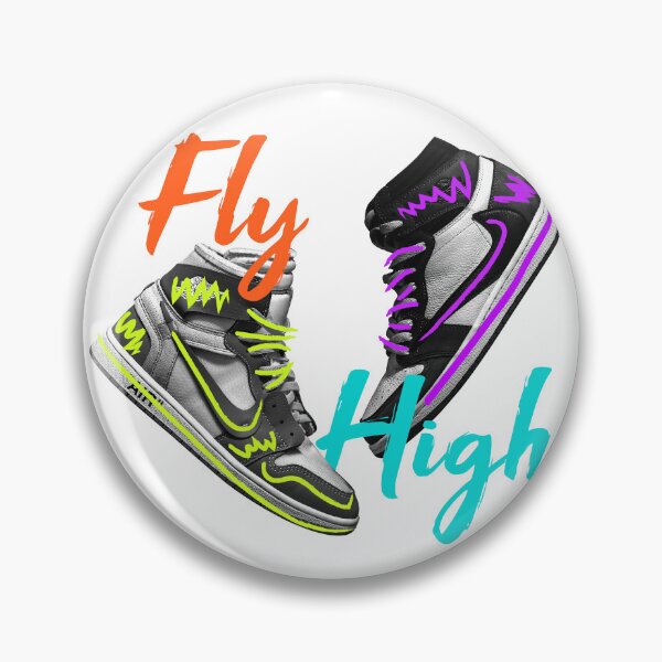 Item preview, Fly High – Retro High-Top Sneaker Neon Art designed and sold by sherifshaaban.