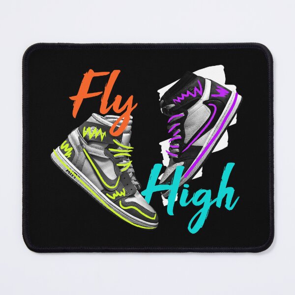Item preview, Fly High – Retro High-Top Sneaker Neon Art designed and sold by sherifshaaban.