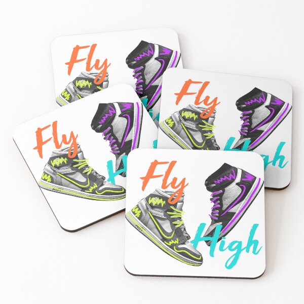 Item preview, Fly High – Retro High-Top Sneaker Neon Art designed and sold by sherifshaaban.