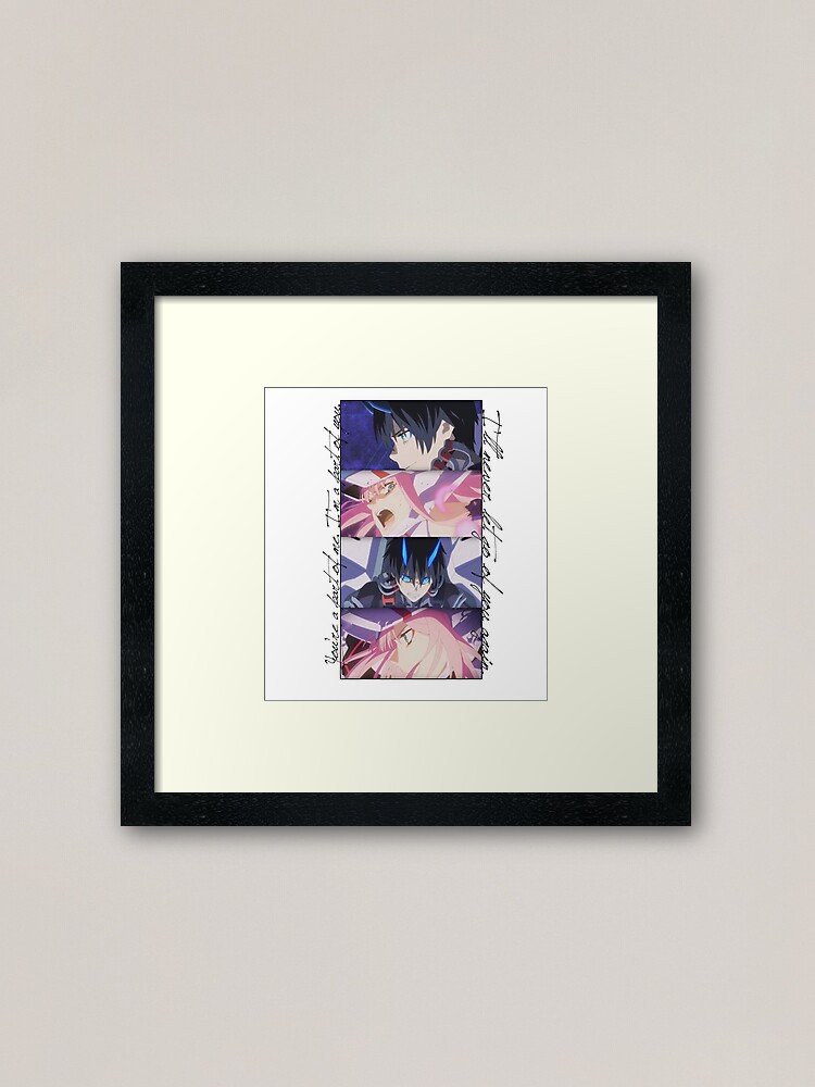 I Ll Never Let Go Of You Again Zero Two And Hiro Framed Art Print By Ithea Redbubble