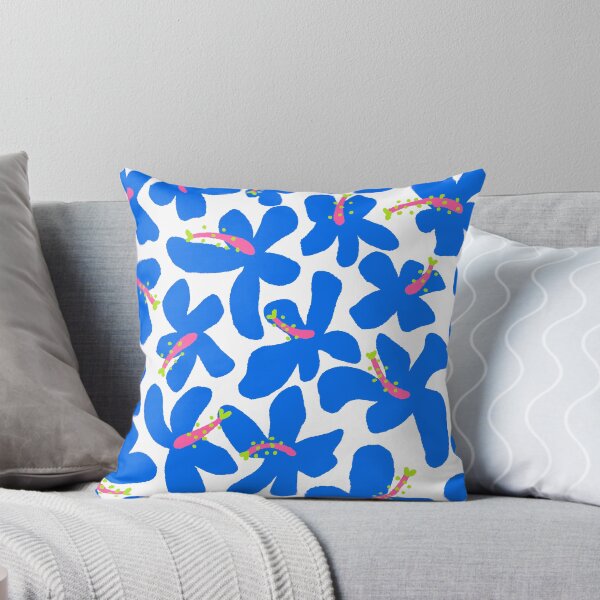 Item preview, Patrón de flores de hibisco azul funky designed and sold by Farissa Designs.