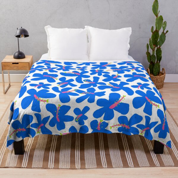 Item preview, Funky Blue Hibiscus Flowers Pattern designed and sold by Farissa Designs.