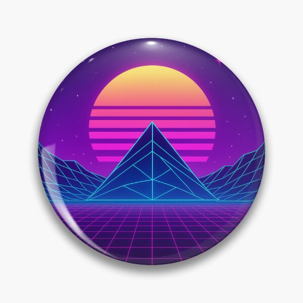 Item preview, Atardecer de neón retro futurista designed and sold by LevelUpLab.