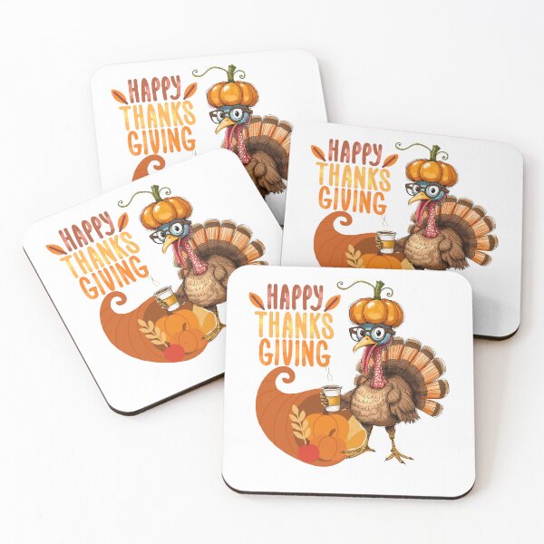 Item preview, Happy Thanksgiving funny Turkey with Coffee  designed and sold by Modern-Tropical.